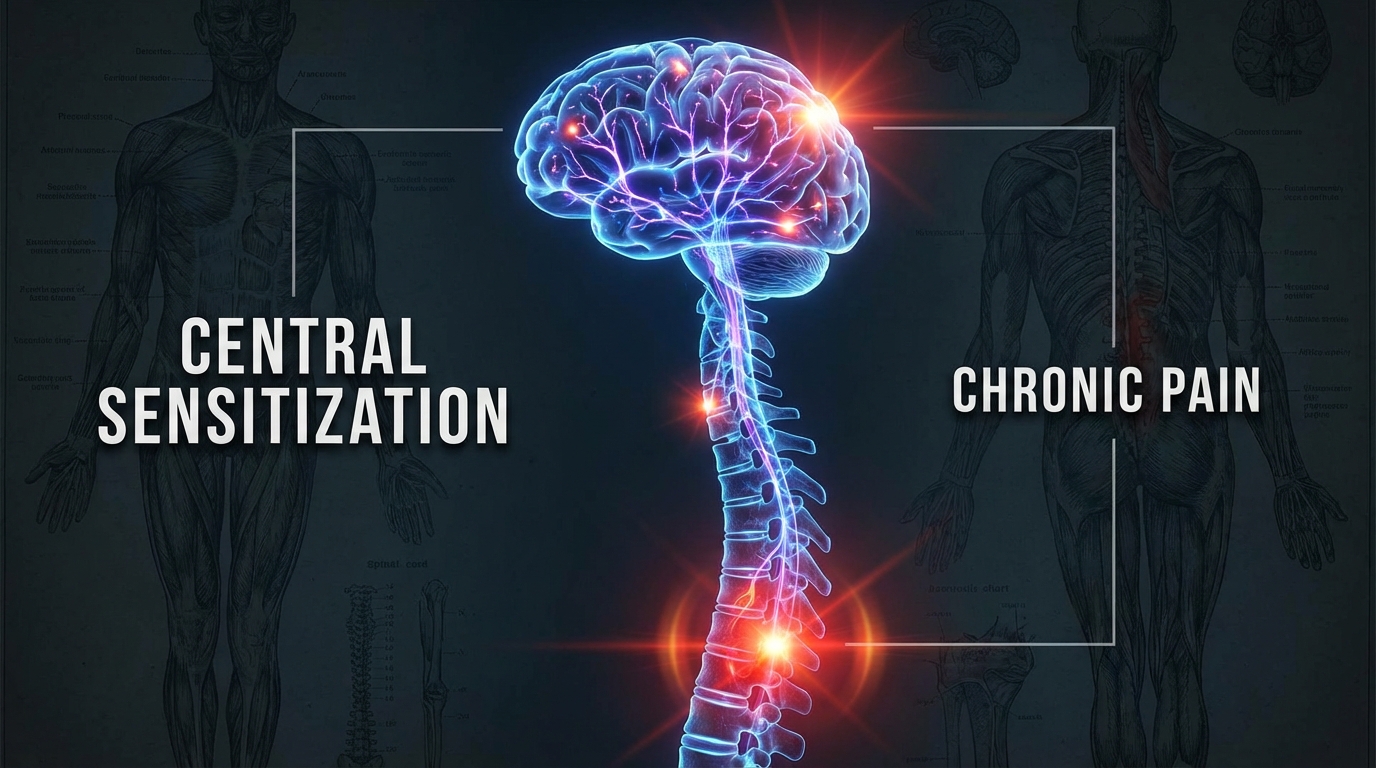 脳と神経の慢性痛メカニズムのイメージ